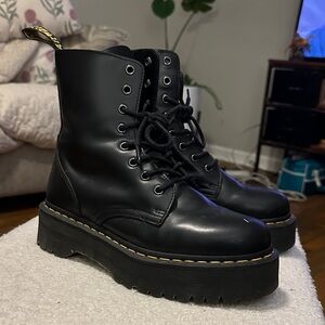 Dr Martens Black Lace-Up Platform Boots